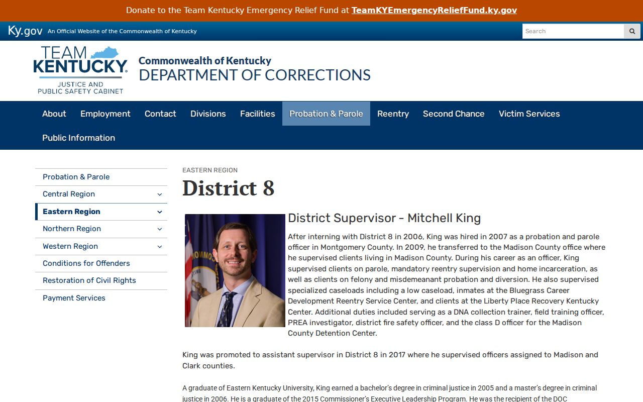 Owsley County criminal records probation and parole District 8