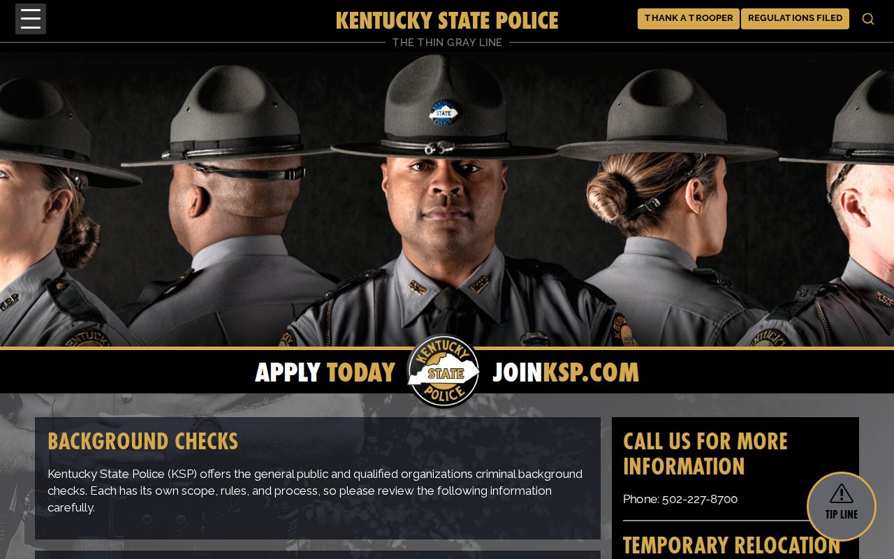 Owsley County criminal history Kentucky State Police check source