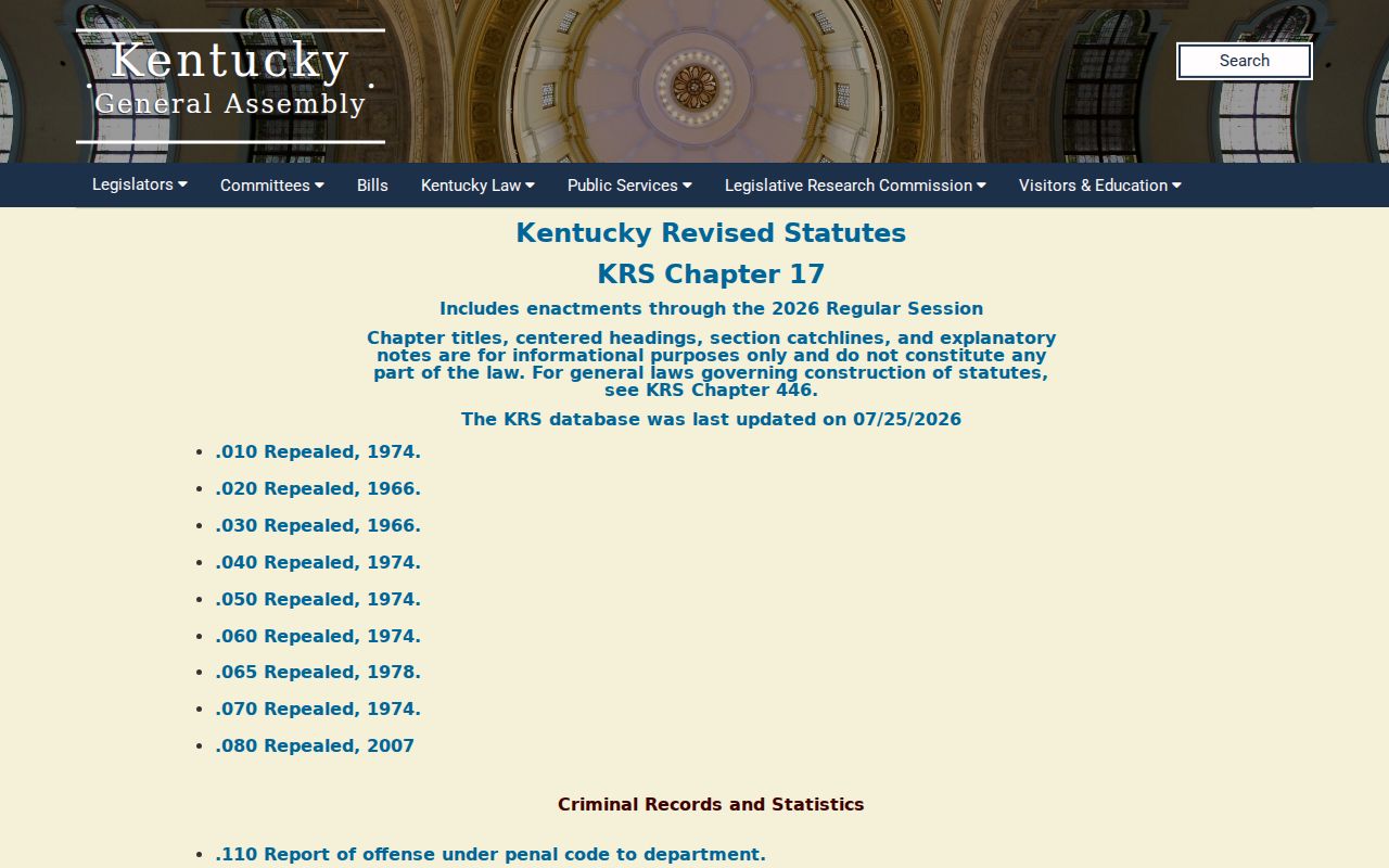 Owsley County sex offender registry laws in Kentucky Chapter 17