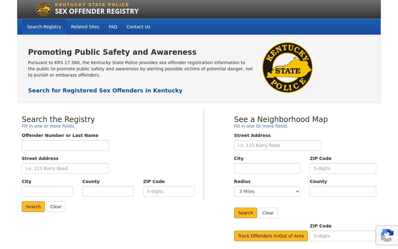 Owsley County sex offender check on the Kentucky registry search